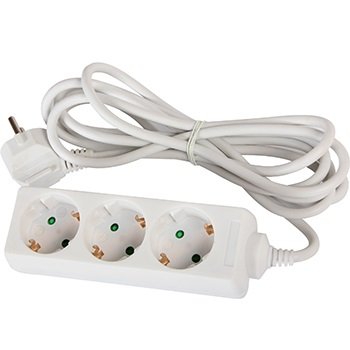 Подовжувач e.es.3.3.z.b 3 гнізда, 3м, з з/к, baby protect